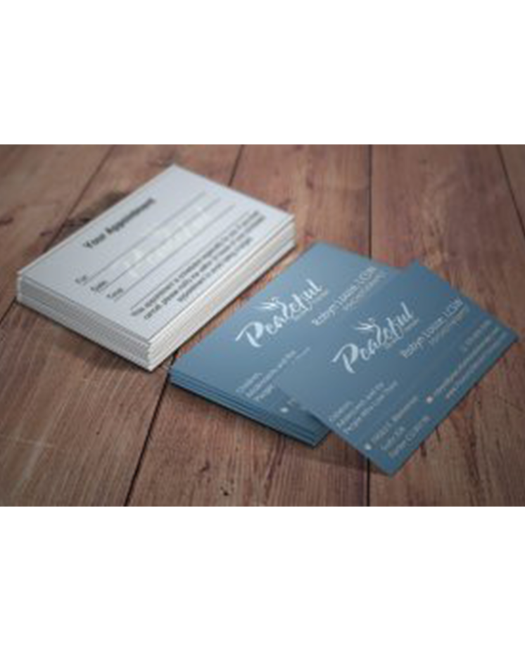 peaceful minds therapy business cards